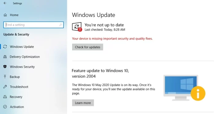 Windows Update Stuck