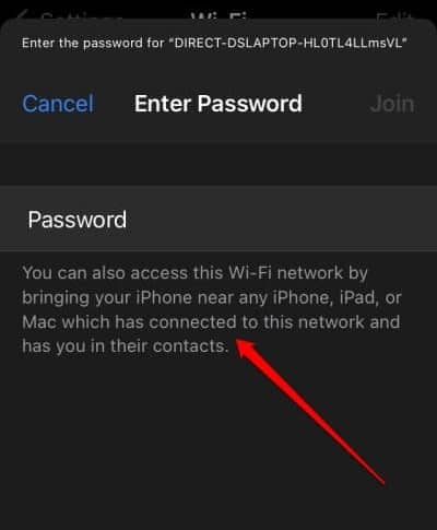 Share WiFi Password iPhone