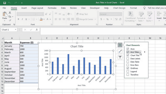 Add Axis Titles To Charts In Excel